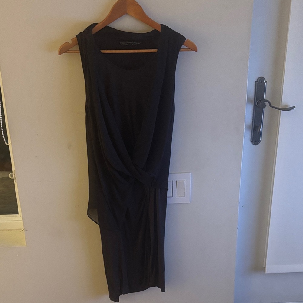 All Saints chocolate brown Asymmetrical Dress